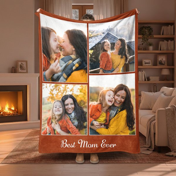 Personalizada Multicolor 1-12 Fotos Collage Suave manta con texto Decoración del hogar Regalo de cumpleaños para la familia Amigos