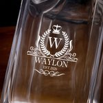 Coffret à whisky en bois avec initiales et nom personnalisé Lion Vintage Border Cadeau de fête des pères Anniversaire pour homme