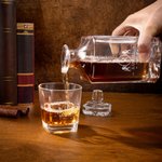 Coffret à whisky en bois avec initiales et nom personnalisé Lion Vintage Border Cadeau de fête des pères Anniversaire pour homme