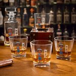 Personalized Cartoon Basketball Character Whiskey Decanter with Name Bar Accessory Game Day Gift for Man Woman Sports Lover