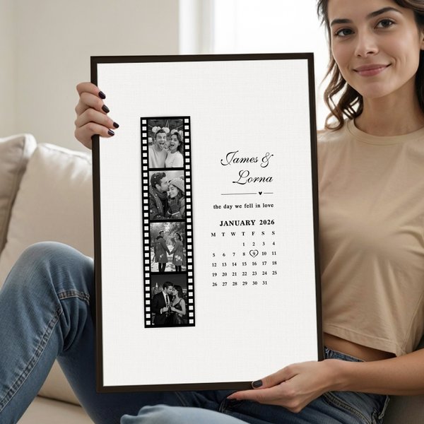 Personlig fotoplakat for par uten ramme Innrammet maleri med navn og tekst Hjemmedekorasjon Jubileumsbryllupsgave til par