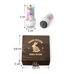 Personalisierter Stempel für Ostereier mit Osterhasen-Motiv und Wunschtext inklusive Tinte optional mit Holzbox Ostern Geschenk für Familie und Kinder