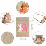 Personalised Cute Easter Egg Rabbit Initial Drawstring Sweets Gift Bag with Name Easter Holiday Party Favors Gift for Boys Girls