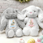Personalized Cute Cartoon Rabbit Design Easter Bunny Plush Toy with Name and Year 1st Easter Gift for Newborns Babies
