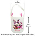 Personalised Cute Rabbit Easter Egg Bunny Ears Basket with Name Egg Hunting Party Easter Gift for Boys Girls