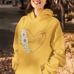 Personalized Mom and Kids Hands Heart Birth Flower Multicolor Sweatshirt Hoodie with Names Mother's Day Memorial Day Gift for Mom Grandma