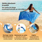 Serviette de plage personnalisée avec nom et motif d'animal marin Accessoire à séchage rapide Cadeau d'anniversaire pour les amis et la famille