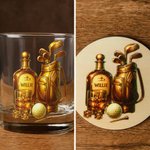 Henkilökohtainen Gold Golf Equipment Whiskey Decanter lasit lasit Coaster Set nimi Golf Club Syntymäpäivälahja Golf Lovers Whiskey Drinkersille