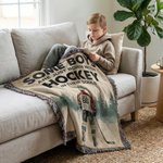 Couverture douce personnalisée avec nom et numéro de joueur de hockey Anniversaire Utilisation quotidienne Cadeau de jour de match pour les fans de hockey Athlètes