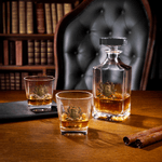 Personalized Retro Badge Initial Whiskey Decanter with Name Father's Day Birthday Gift for Fathers Liquor Lovers