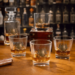 Personalized Retro Badge Initial Whiskey Decanter with Name Father's Day Birthday Gift for Fathers Liquor Lovers