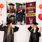 Personligt 3-fotografiers mångfärgat examensbanner med namn och år Unik examensfestgåva för akademiker Familjer Vänner