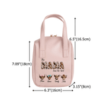 Personalised Highland Cow Waterproof PU Leather Makeup Bag with 1-8 Names and Title Travel Mother's Day Gift for Mother Grandmother