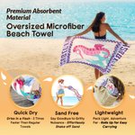 Personalized Ocean Creature Quick Dry Oversized Microfiber Beach Towel with Name Travel Essentials Beach Party Birthday Gift for Friends