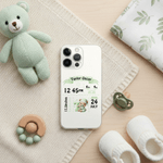 Personalized Cute Bear Pattern Initial Phone Case for iPhone with Name Birthday Gift for Newborns New Parents
