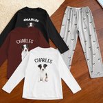 Pyjama à manches longues personnalisé avec photo de l'animal et texte Cadeau anniversaire pour les propriétaires d'animaux de compagnie