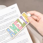 Personalised Plush Texture Colourful Name Magnetic Bookmark Clips Back to School Birthday Gift for Book Lovers Students