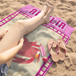 Personalized Ocean Creature Quick Dry Oversized Microfiber Beach Towel with Name Travel Essentials Beach Party Birthday Gift for Friends