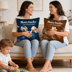 Personalized Birth Flower Soft Throw Pillow Cover with Name Home Decor Mother's Day Birthday Gift for Mom Grandma