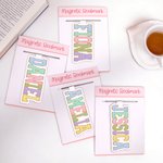 Personalised Plush Texture Colourful Name Magnetic Bookmark Clips Back to School Birthday Gift for Book Lovers Students