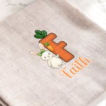 Personalized Cute Easter Bunny Carrot Linen Napkin with Name and Initial  Easter Spring Gift for Families Kids