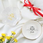 Personalized Scales of Justice Ceramic Dish Jewelry Dish with Name Birthday Graduation Gift for Lawyers Law School Graduates