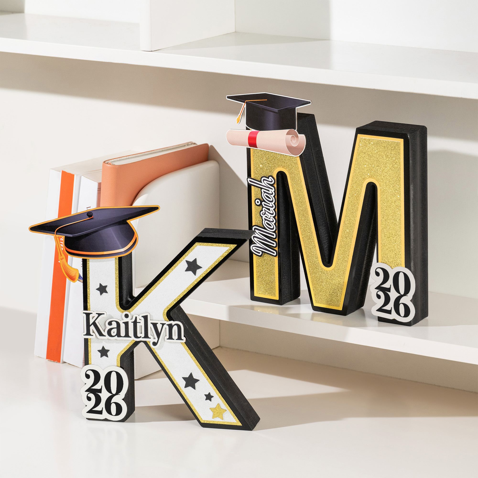 Personalized Graduation Cap 3D Printed Letter Name Sign with Year Party ...