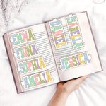 Personalised Plush Texture Colourful Name Magnetic Bookmark Clips Back to School Birthday Gift for Book Lovers Students