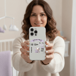 Personalized Cute Bear Pattern Initial Phone Case for iPhone with Name Birthday Gift for Newborns New Parents