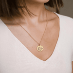 Personalised Round Initial Necklace Dainty Jewellery Mother's Day Birthday Gift for Mom Woman