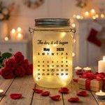 Personligt par Pinky Promise Light Up Mason Jar nattlampa med namnkalenderdatum och stränglampor Alla hjärtans dag jubileumsgåvor till henne
