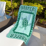 Personalized Ocean Creature Quick Dry Oversized Microfiber Beach Towel with Name Travel Essentials Beach Party Birthday Gift for Friends