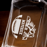 Personalized Football Theme Whiskey Decanter with Engraved Name Birthday Anniversary Gift for Men Football Players