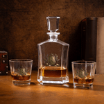 Personalised Golden Crown Shield Initial Hexagonal Decanter with Name Birthday Anniversary Gift for Men