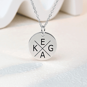 Personalised Round Initial Necklace Dainty Jewellery Mother's Day Birthday Gift for Mom Woman