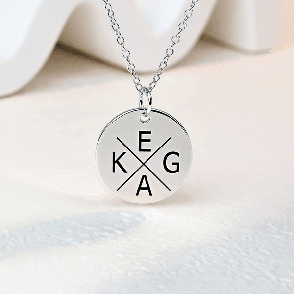 Personalised Round Initial Necklace Dainty Jewellery Mother's Day Birthday Gift for Mom Woman