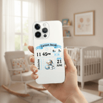 Personalized Cute Bear Pattern Initial Phone Case for iPhone with Name Birthday Gift for Newborns New Parents