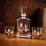 Personalised Ball Cartoon Character Whiskey Decanter with Name and Number Birthday Game Day Gift for Sport Lovers