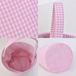 Personalised Cute Peter Rabbit Duck Sheep Plaid Bucket Basket with Name and Ruffles Easter Egg Hunting Easter Party Favors Gift for Kids