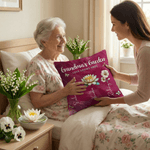 Personalized Birth Flower Soft Throw Pillow Cover with Name Home Decor Mother's Day Birthday Gift for Mom Grandma