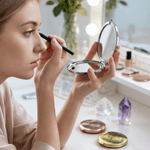 Personalised Birth Flower Portable Folding Pocket Makeup Mirror with Name Mother's Day Wedding Birthday Gift for Bridesmaid Woman