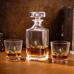 Personalized Retro Badge Initial Whiskey Decanter with Name Father's Day Birthday Gift for Fathers Liquor Lovers