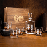 Personalised Ball Cartoon Character Whiskey Decanter with Name and Number Birthday Game Day Gift for Sport Lovers