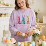 Personalized Diamond Rabbit Pattern T-shirt  Sweatshirt Hoodie with Name Everyday Outfit Easter Birthday Gift for Mother Women