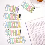 Personalised Plush Texture Colourful Name Magnetic Bookmark Clips Back to School Birthday Gift for Book Lovers Students
