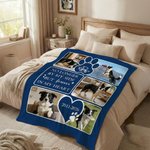 Personalisierte Herz Pfote drucken Haustier Foto warme Decke mit Namen und Jahr Memorial Trauerfall Geschenk für Hundebesitzer