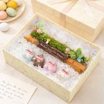 Personalized Cute Family Bunny Tree Stump Figurines with 2-8 Names and Text Home Decor Holiday Christmas Gift for Family Grandmother Grandfather