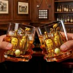 Henkilökohtainen Gold Golf Equipment Whiskey Decanter lasit lasit Coaster Set nimi Golf Club Syntymäpäivälahja Golf Lovers Whiskey Drinkersille