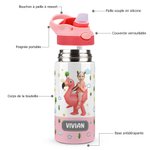 Bouteille d'eau isotherme personnalisée avec photo et nom Bouteille avec paille et couvercle Cadeau d'anniversaire pour garçon fille