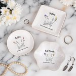 Personalizado Tomados de la Mano Nacimiento Flor Baratija Joyería Plato con Texto Decoración del Hogar Cumpleaños Regalo para Amigos